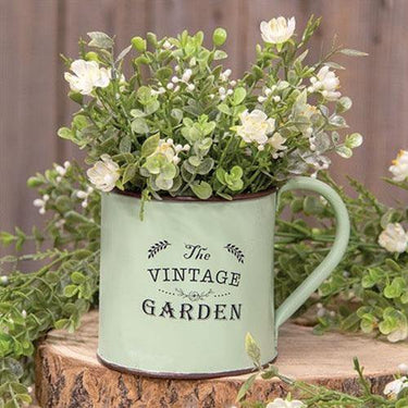 Green Metal Vintage Garden Mug - The Fox Decor